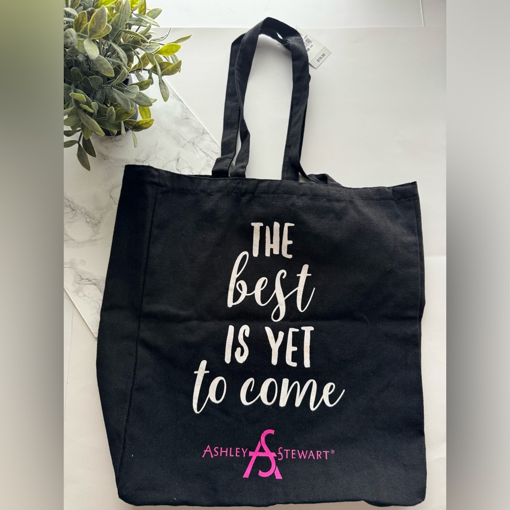 Ashley Steward graphic (on both sides ) tote bag . The Best Is Yet to come . NWT